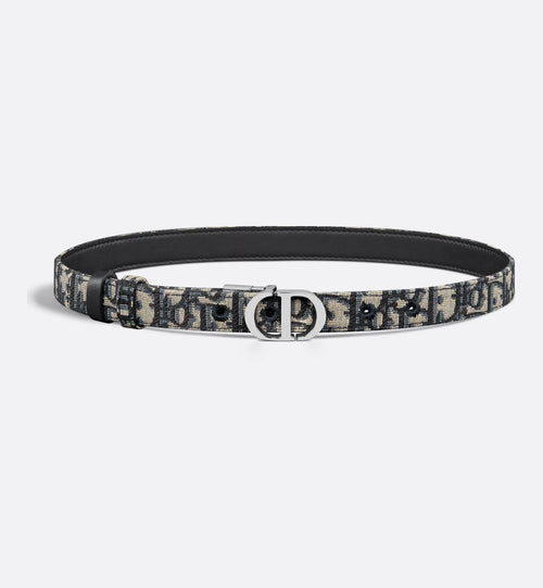CHRISTIAN DIOR 30 Montaigne Reversible Belt Silver Buckle | Dior double-sided belt (20MM/silver buckle/blue presbyopia)