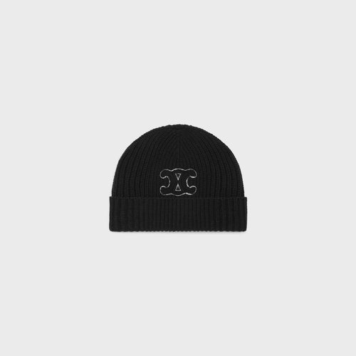 CELINE Triomphe Beanie in wool | Celine beanie (black)