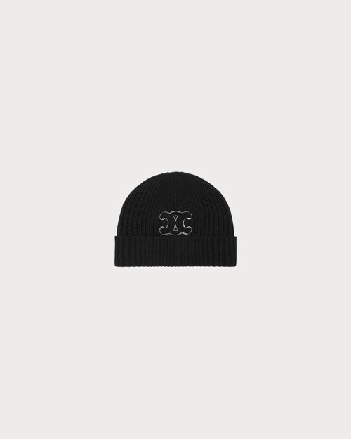 CELINE Triomphe Beanie in wool | 赛琳 冷帽 (黑色)