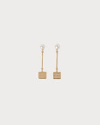 MIU MIU Metal Earrings with Artificial Pearls | 缪缪耳环(金色)