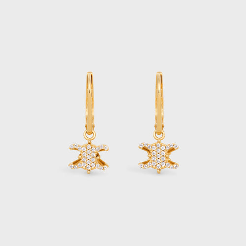 CELINE Triomphe Solitaire Sparkle Earrings | 賽琳 耳環 (金色)