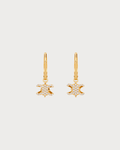 CELINE Triomphe Solitaire Sparkle Earrings | 赛琳 耳环 (金色)
