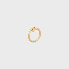 CELINE Triomphe Asymmetric Ring in Brass with Rhodium Finish | 賽琳 戒指 (多色)