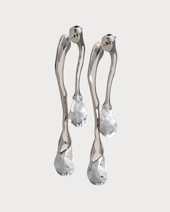 ALEXIS BITTAR Lucite 银色前后双坠耳环(2色)