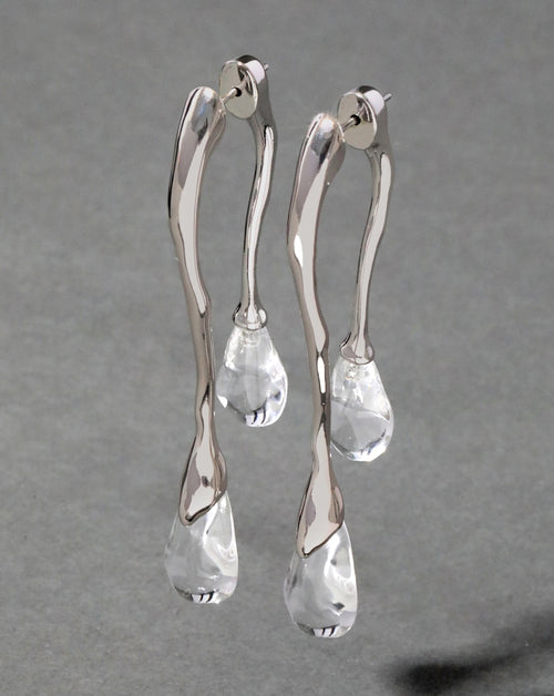 ALEXIS BITTAR Lucite 银色前后双坠耳环(2色)