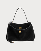 BALENCIAGA Women's Rodeo Suede Handbag(Medium/Black)
