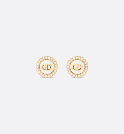 CHRISTIAN DIOR Petit CD Baroque Stud Earrings Gold-Finish Metal | 迪奥耳环(多色)