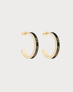 CHRISTIAN DIOR Large Dior Night Code Hoop Earrings Gold-Finish Metal, White Crystals | 迪奧 耳環 (多色)