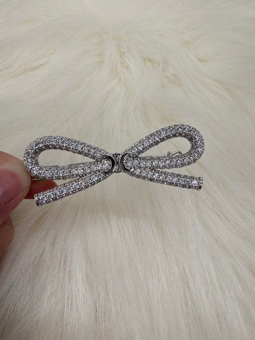 CELINE Bow Hair Clip | Celine Bow Hair Clip (Silver)
