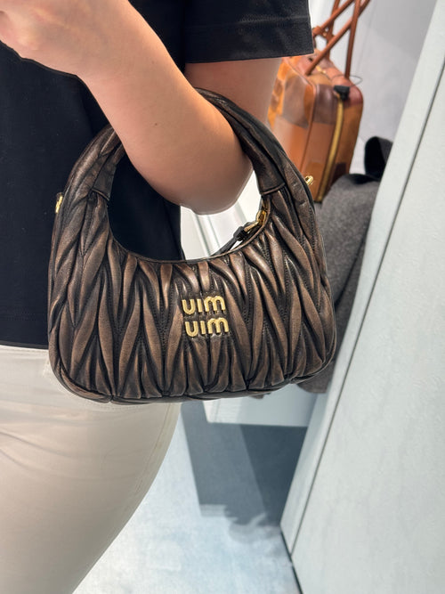 MIU MIU Wander Matelasse Nappa Leather Bag | Miu Miu Handbag (Brown)