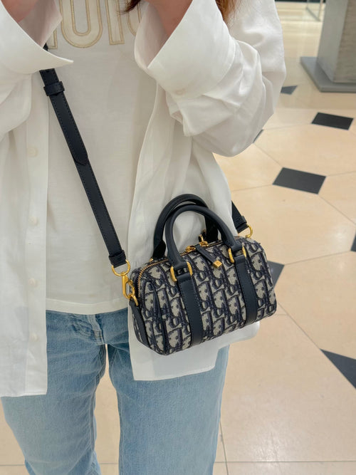 迪奥 Nano DIOR Groove 17 Bag Oblique提花手袋(迷你/2色)