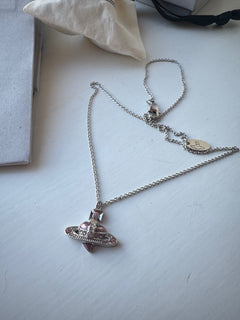 VIVIENNE WESTWOOD New Diamante Heart Pendant Necklace | 西太后 心珍頸鏈 (粉紅色)