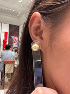 CHANEL ABH734 Pearl Stud Earrings(Gold)