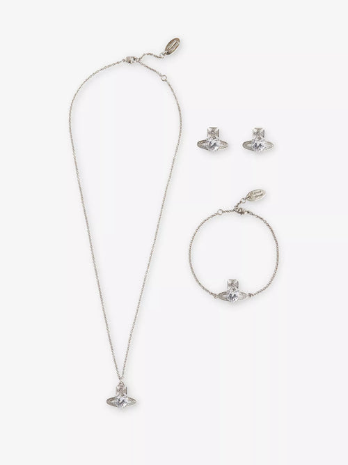 VIVIENNE WESTWOOD Ariella Brass and Cubic Zirconia Silver Bundle | VIVIENNE WESTWOOD Ariella Brass and Cubic Zirconia Silver Bundle