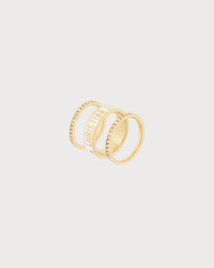 CHRISTIAN DIOR Dior Code Ring Set Gold-Finish Metal | Dior set of 3 rings (multi-color)