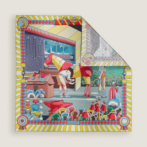 HERMES Pony Pit Stop double face scarf 90 | 愛馬仕 絲巾 (多色)