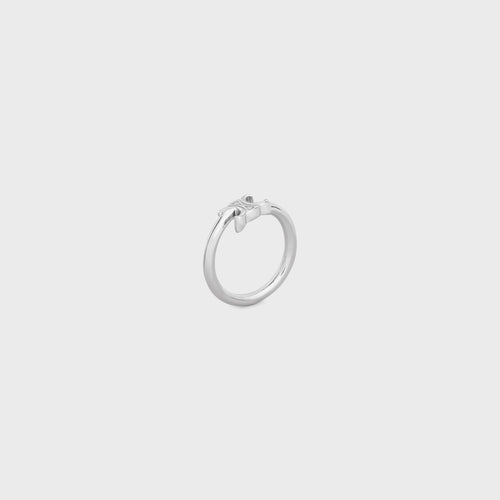 CELINE Triomphe Asymmetric Ring in Brass with Rhodium Finish | 賽琳 戒指 (多色)