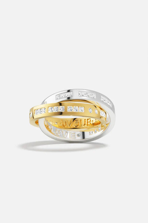 APM MONACO A21520XRH Intertwined Amour Love Morse Code Ring | 交織愛戀摩斯密碼戒指 (銀金色) - LondonKelly 英國名牌代購
