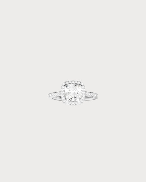 APM MONACO A22025OX Small Square Pave Ring | 小方形鑲石戒指 (銀色) - LondonKelly 英國名牌代購