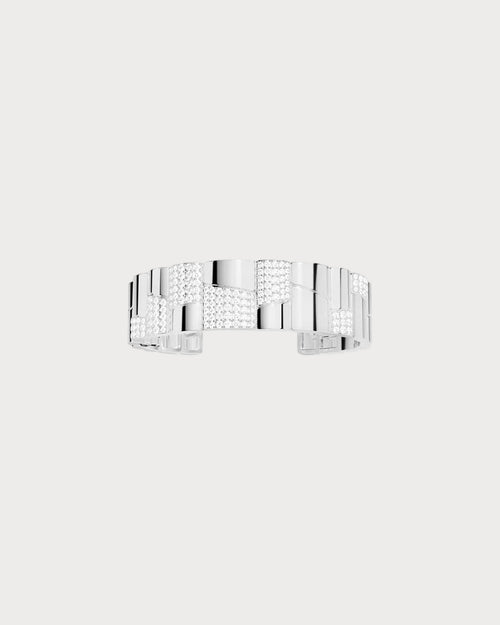 APM MONACO AB5692OX Statement Pave Cuff | 個性鑲石手環 (銀色) - LondonKelly 英國名牌代購