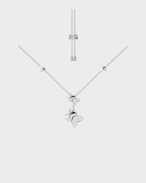 APM MONACO AC7666OX Double Meteorites Silver Adjustable Necklace | 双重可调式颈链 (多色) - LondonKelly 英国名牌代购