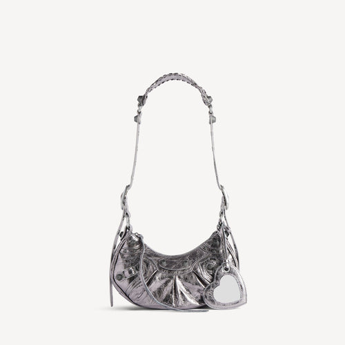 BALENCIAGA Women's Le Cagole Shoulder Bag XS | 巴黎世家 手袋 (銀色) - LondonKelly 英國名牌代購