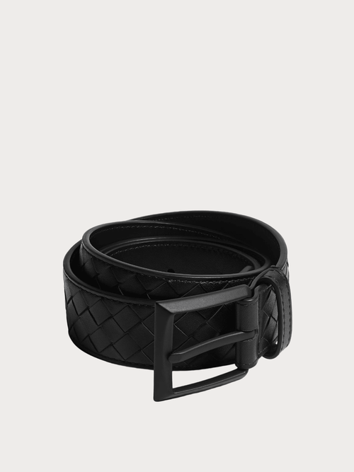 BOTTEGA VENETA (M) Solo Belt Calfskin(All Black) - LONDONKELLY 英國名牌代購