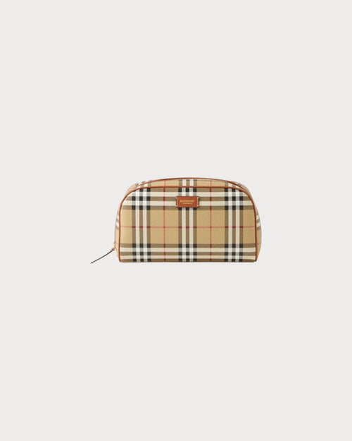 BURBERRY Medium Check Travel Pouch | 博柏利 化妝袋 (中碼/米色) - LONDONKELLY 英國名牌代購