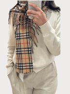 BURBERRY Washed Vintage Check Cashmere Scarf(Archive Beige) - LONDONKELLY 英國名牌代購
