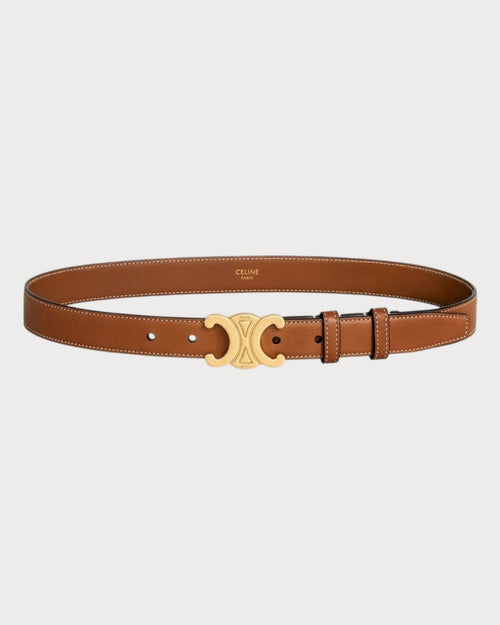 CELINE Medium Triomphe Belt | 赛琳 凯旋门金扣皮带 (2.5CM/啡色) - LondonKelly 英国名牌代购