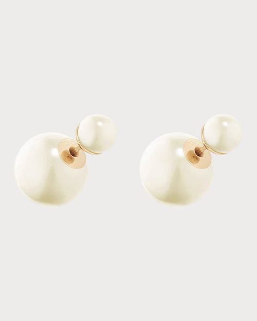 CHRISTIAN DIOR Dior Tribales Earrings Gold - Finish Metal and White Resin Pearls | 迪奥 珍珠耳环 (金色) - LONDONKELLY 英国名牌代购