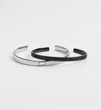 CHRISTIAN DIOR Men's Dior Oblique Bangle Set | 迪奧 手鐲 (黑銀色) - LONDONKELLY 英國名牌代購