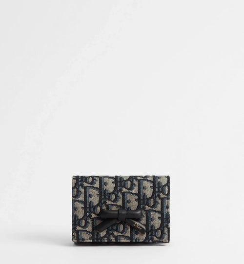 CHRISTIAN DIOR Oblique Bow Glycine Wallet | 迪奧 蝴蝶結銀包(藍色) - LondonKelly 英國名牌代購
