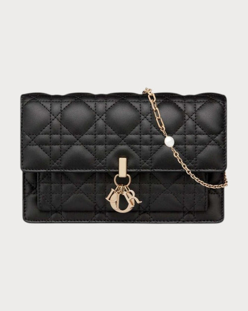 CHRISTIAN DIOR Lady Dior Chain Pouch | 迪奥 小手袋配链带 (黑色)