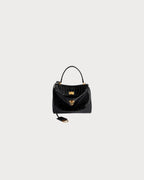 BALENCIAGA Women's Rodeo Mini Handbag Crocodile Embossed in Black