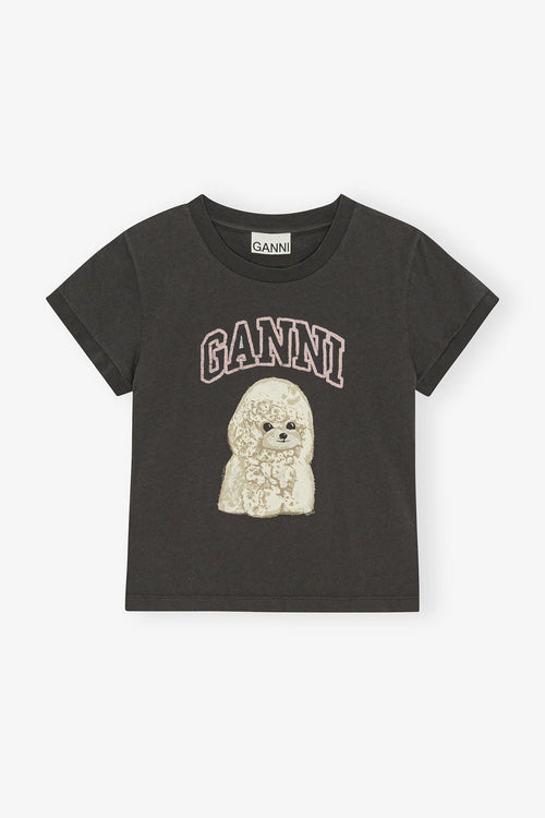 GANNI Black Poodle Graphic T-shirt | 短袖貴賓狗上衣 (黑色) - LondonKelly 英國名牌代購