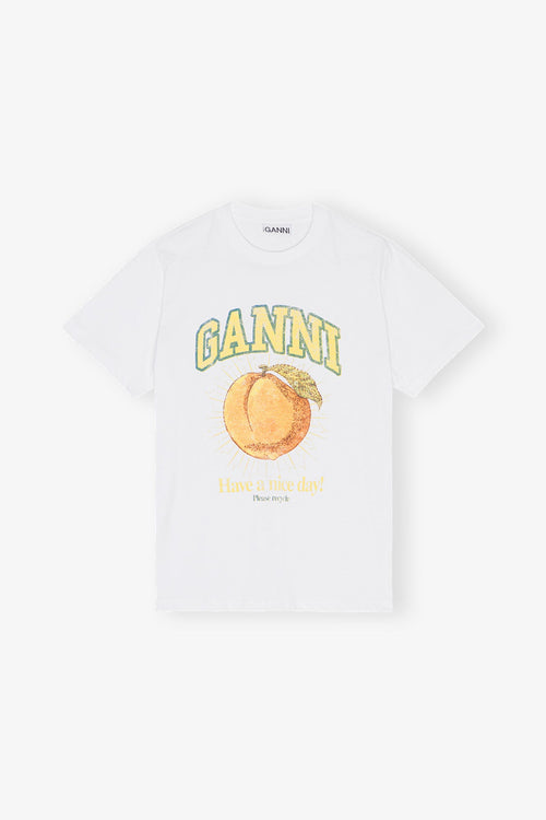 GANNI Relaxed Peach T-shirt | 短袖桃上衣 (白色) - LondonKelly 英國名牌代購