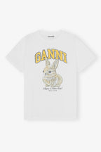 GANNI White Relaxed Jersey Bunny T-shirt | 短袖兔仔上衣 (白色) - LondonKelly 英國名牌代購