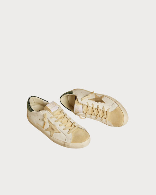 GOLDEN GOOSE Women’s Super - Star LTD with leather star and Swarovski crystal heel tab | 黃金鵝 女款 Super - Star LTD 搭配皮革星星與施華洛世奇水晶後跟標籤(白色) - LondonKelly 英國名牌代購