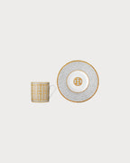 HERMES Mosaique au 24 Gold Coffee Cup and Saucer | 愛馬仕 咖啡杯套裝 (金色) - LondonKelly 英國名牌代購