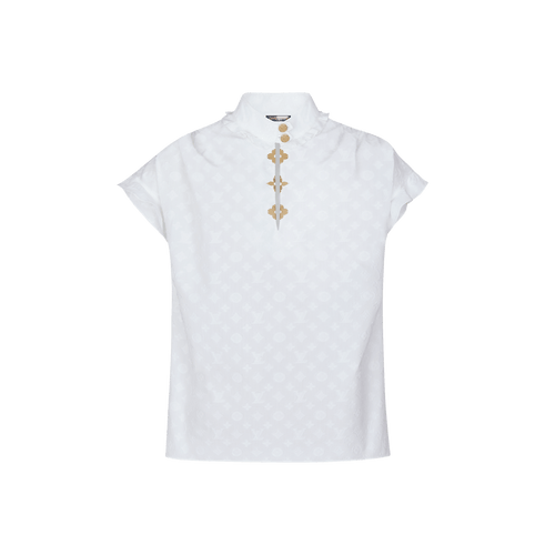 LOUIS VUITTON 1A5M05 Frill Blouse |路易威登 短袖上衣 (白色) - LondonKelly 英國名牌代購