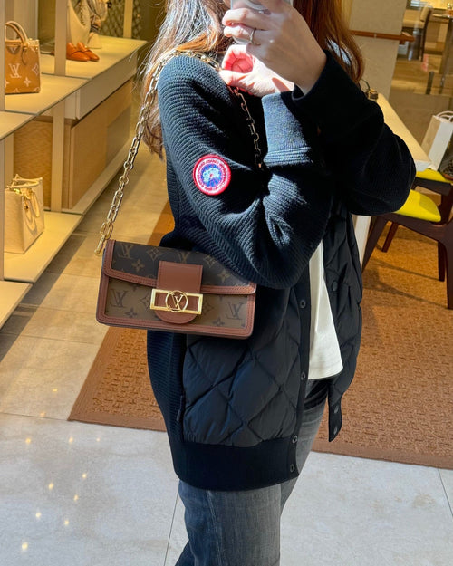 LOUIS VUITTON M46757 Dauphine East West Bag Monogram Reverse Canvas(Brown) - LONDONKELLY 英国名牌代购
