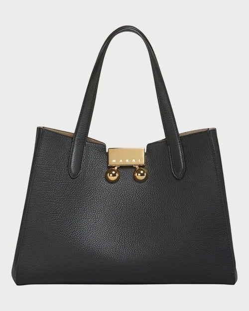 MARNI Black Leather Trunkaroo Tote Handbag(Black) - LONDONKELLY 英国名牌代购