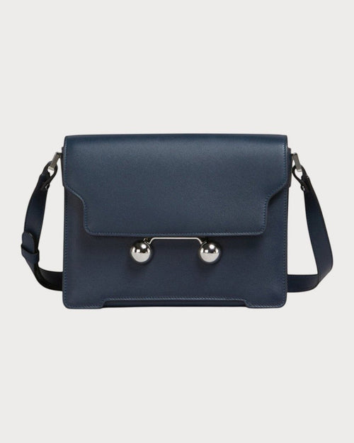 MARNI Deep Blue Leather Trunkaroo Shoulder Bag(Medium/Dark Blue) - LONDONKELLY 英国名牌代购