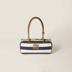 MIU MIU Beau Canvas and Leather Bag | 繆繆 手袋 (藍白色) - LondonKelly 英國名牌代購