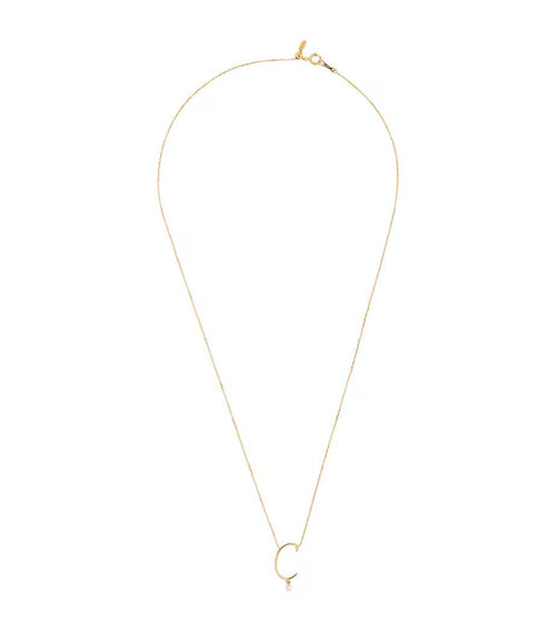 PERSEE Yellow Gold and Diamond Alphabet C Necklace | 黃金鑽石字母項鍊 (黃金) - LondonKelly 英國名牌代購