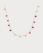 PERSEE Yellow Gold and Multicoloured Stone Chakras Necklace | 黄金多彩能量轮项链 (黄金) - LondonKelly 英国名牌代购