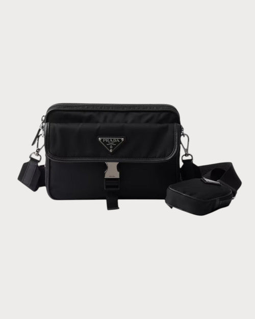 PRADA 2VH133 Men's Re - Nylon and Saffiano Leather Shoulder Bag | 普拉達 男仕手袋 (黑色) - LONDONKELLY 英國名牌代購