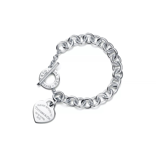 TIFFANY & CO. Return to Tiffany Heart Tag Toggle Bracelet in Silver | 蒂芙尼 手鏈 (銀色) - LONDONKELLY 英國名牌代購