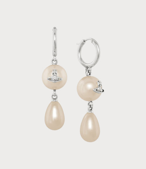 VIVIENNE WESTWOOD Martha Faux Pearl - Embellished Drop Earrings | 西太后 珍珠耳环 (银色) - LONDONKELLY 英国名牌代购